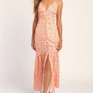 Lulus | Total Radiance Ivory Floral Metallic Button-Front Maxi Dress